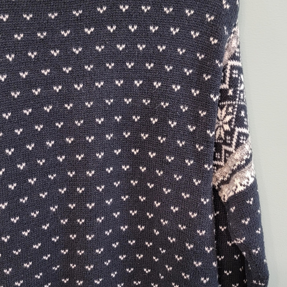 Vintage Jantzen Petite Nordic Fair Isle Ramie Cotton Snowflake Sweater Size LP - Picture 4 of 10